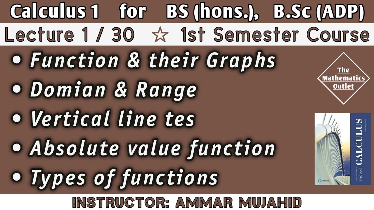 Functions and their Graphs | Piecewise Function | Calculus 1 || Lecture 1