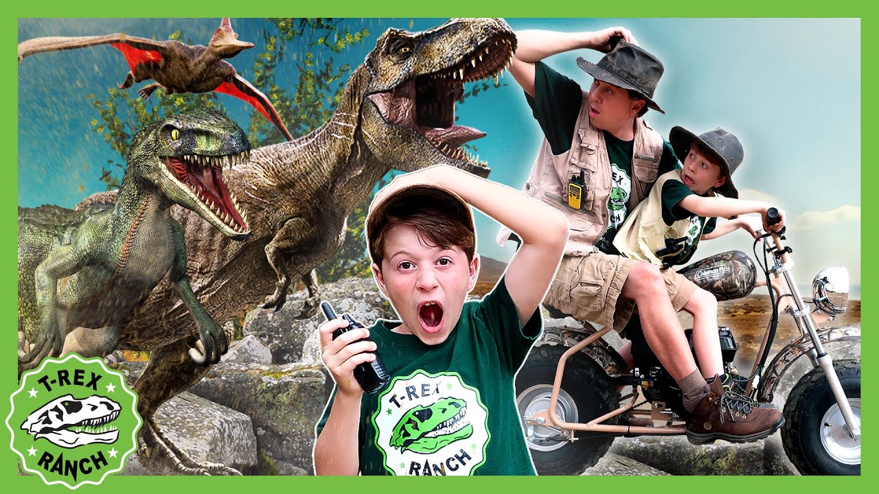 JURASSIC PARK T-Rex at Universal Studios! Who's Next?? Giant Dinosaurs | T-Rex Ranch Dinosaur Videos