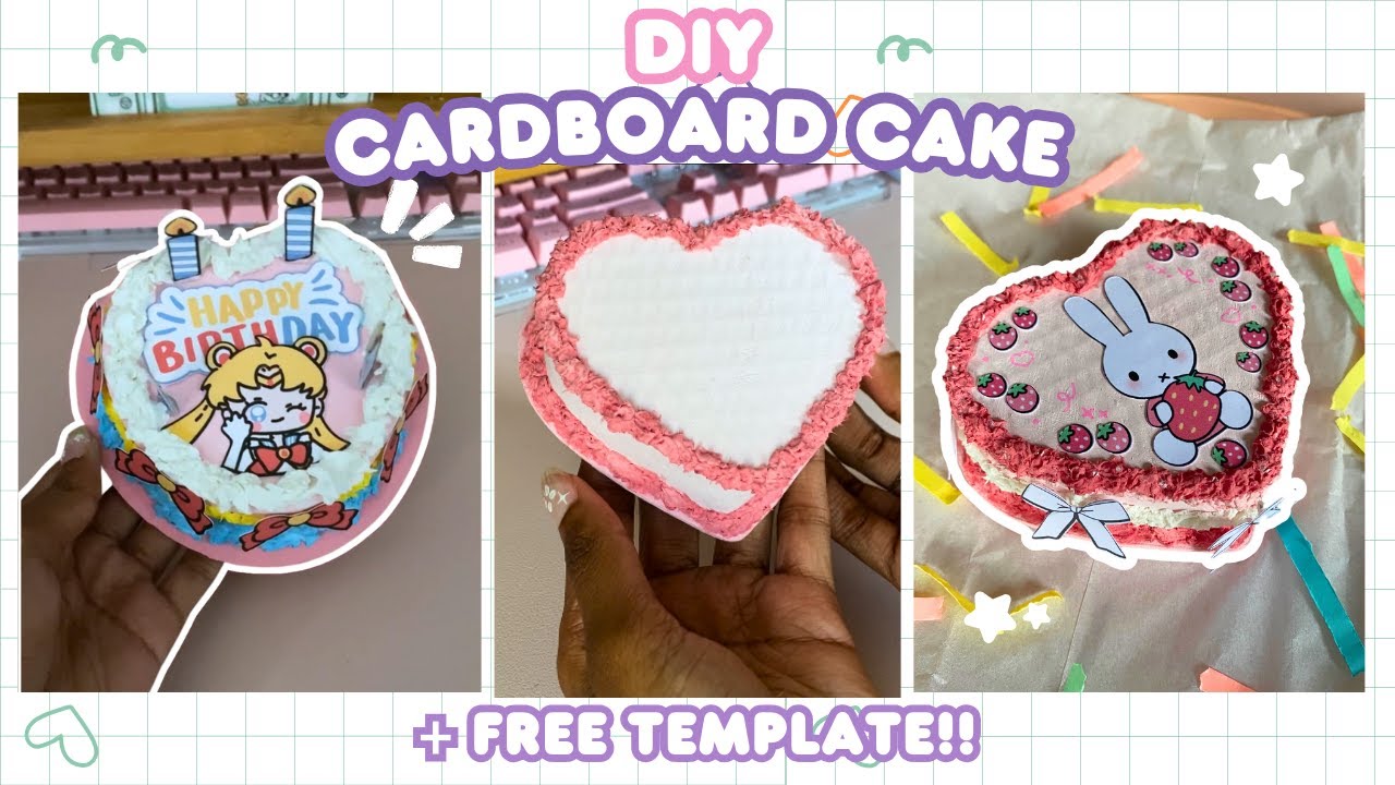 DIY Cardboard Cake Tutorial ʚ🍰ɞ | +Free Templates✂️| Cute DIY Crafts