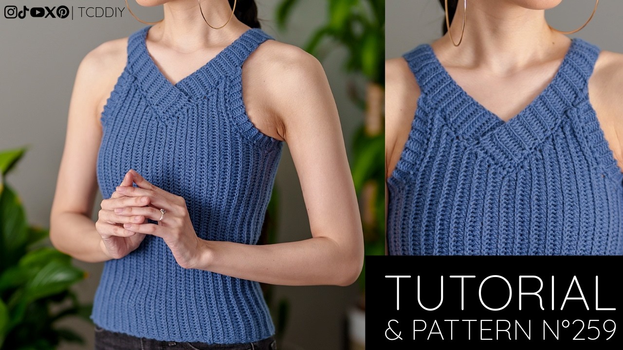 How to Crochet a V Neck Tank Top | Pattern & Tutorial DIY