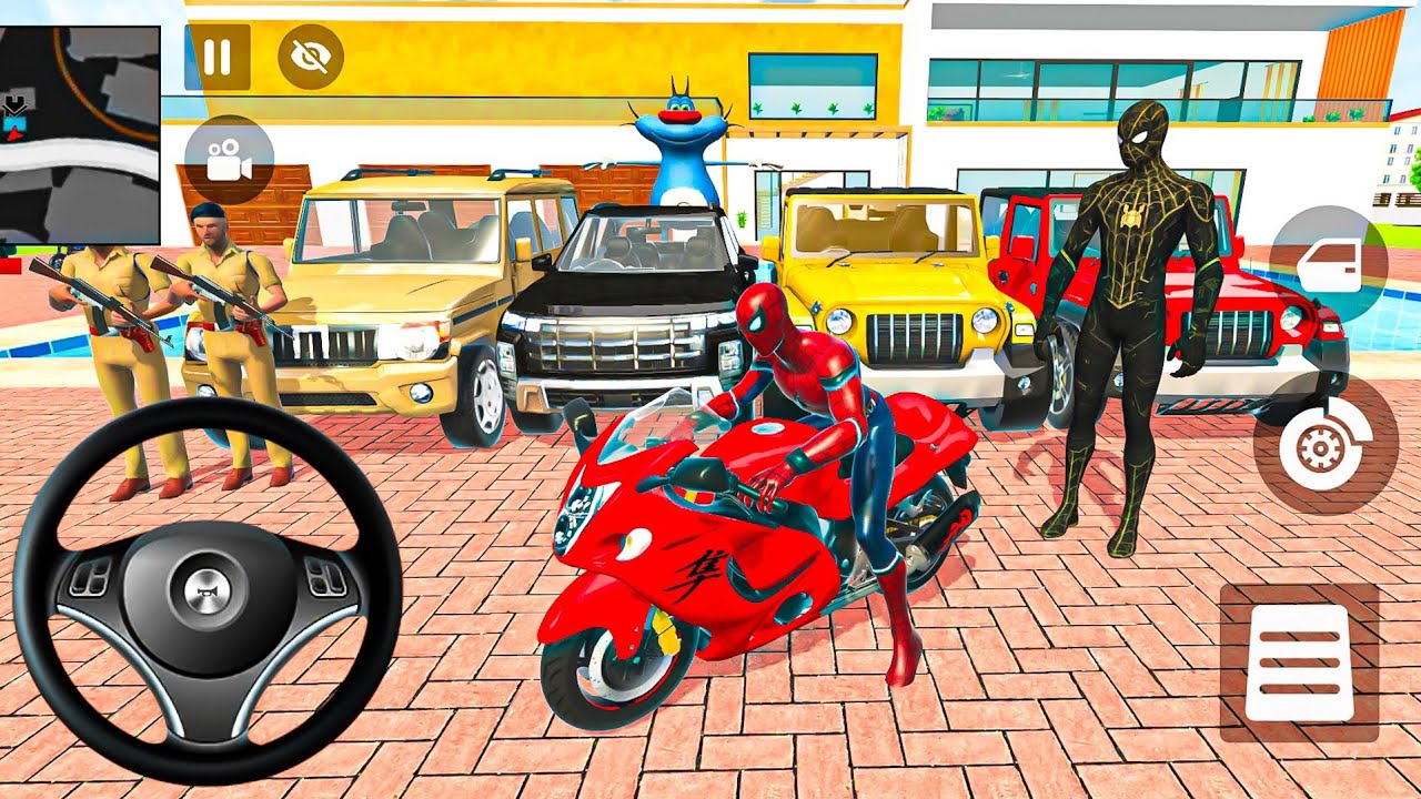 🦚 Indian Thift Auto Android Game 🌿 SuperMan & Spiderman Game😍G- Wagon & McQueen Car & Bike Showroom