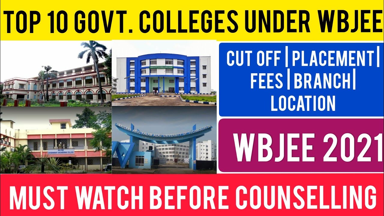 Top 10 Government Engineering Colleges under wbjee | Placement wise best colleges | WBJEE 2021 |