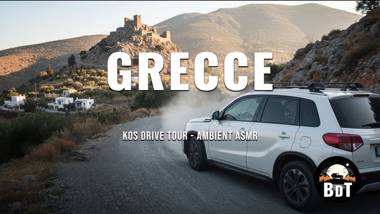 Grecce Kos Relaxing Mountain Drive Tour To Pyli Castle -  Ambient ASMR
