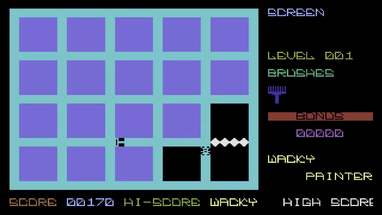 COMMODORE PLUS 4 WACKY PAINTER TyneSoft 1985 16 C16 116 C116 PLUS4 +4 PANTHEON FRONTEND C 16 C16 C11