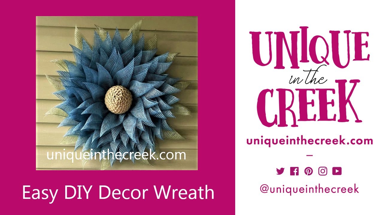 DIY Indoor/Outdoor Deco Mesh Flower Wreath on UITC Large Board