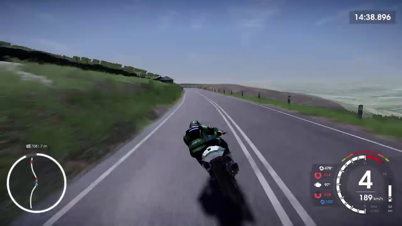 Isle of man TT Snaefell Mountain Course full 4 laps training Tourist Trophy on Kawasaki ZX6R
