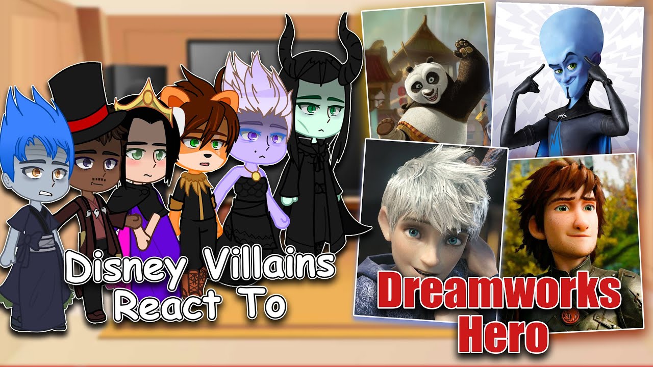 Disney Villains React to Dreamworks Hero | Gacha Club | Full Video
