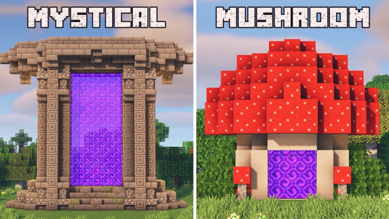 5 Portal Design Ideas you must Build in Minecraft - Tutorial