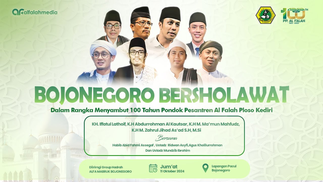 LIVE - BOJONEGORO BERSHOLAWAT MENYAMBUT 100 TAHUN PONPES AL FALAH PLOSO KEDIRI