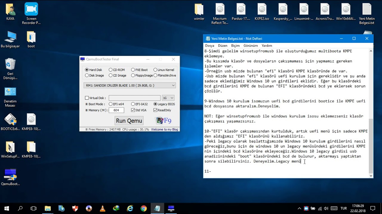 WinSetupFromUsb + KMPE 8-10 Hibrit Multiboot Yapımı