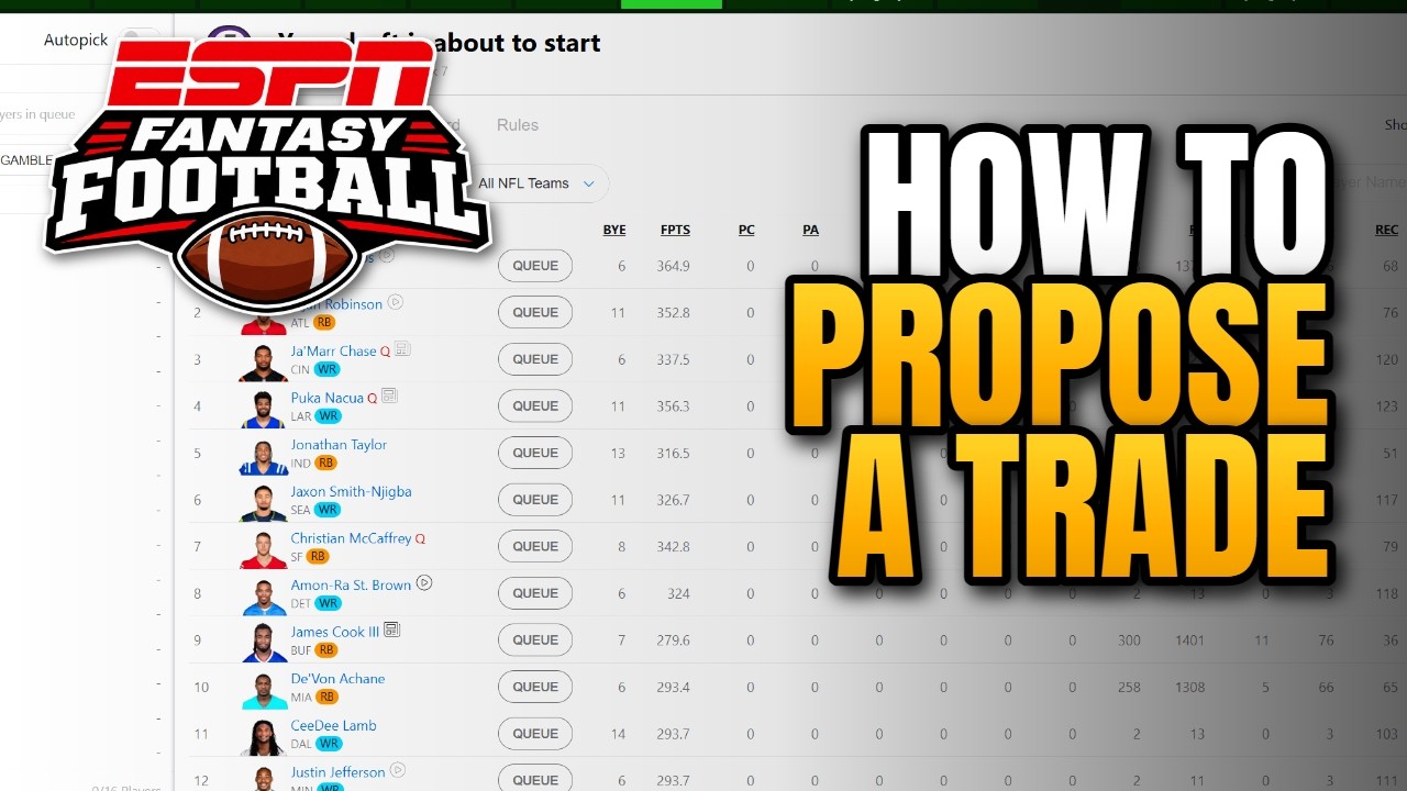 How to Propose a Trade on ESPN Fantasy Football
