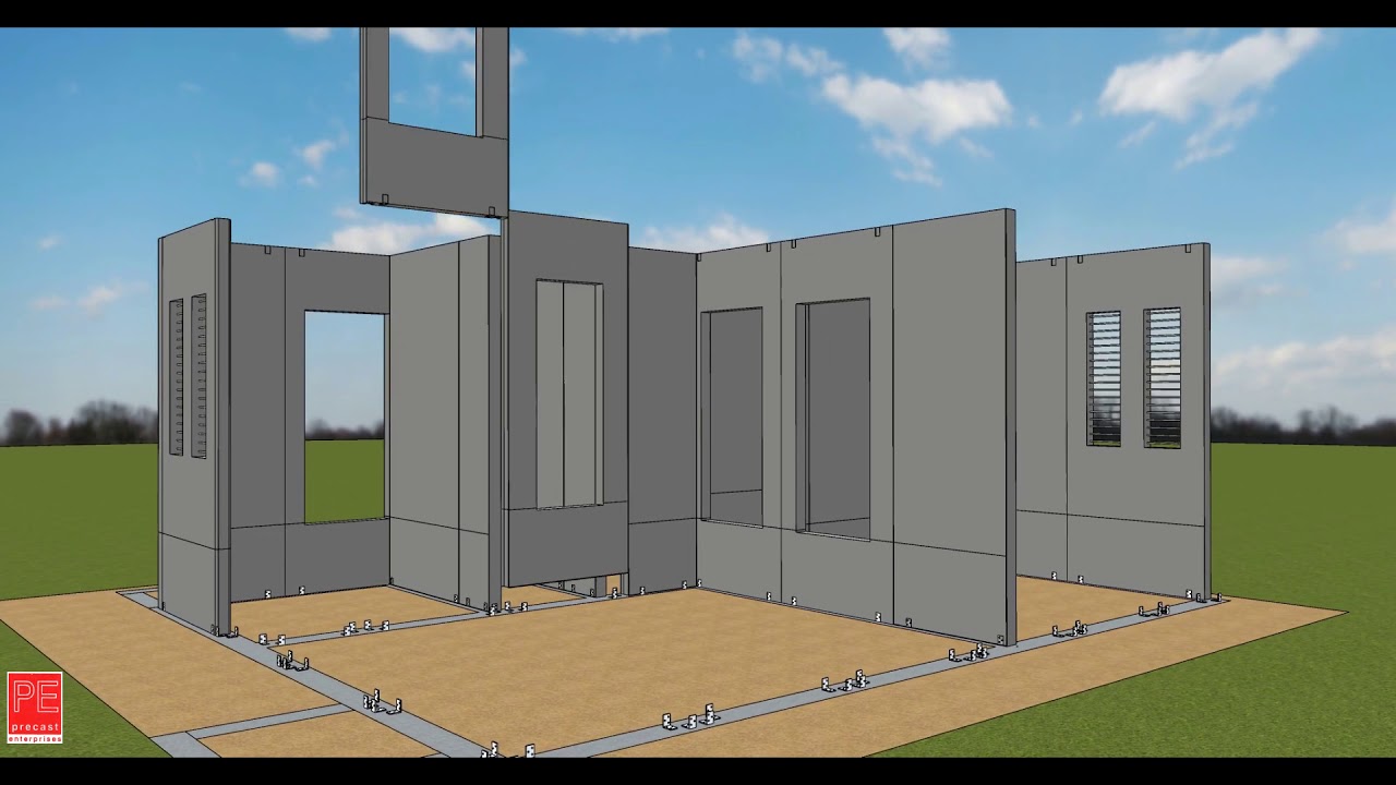 RESIDENTIAL HOUSING WITH RCC PRECAST ELEMENTS -  ERECTION METHODOLOGY ANIMATION