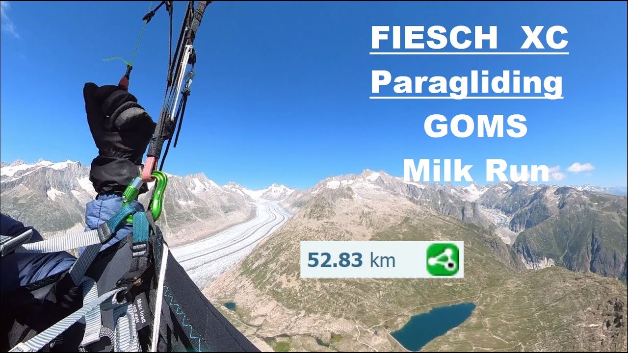 FIESCH 50km Triangle - Paragliding XC - GOMS