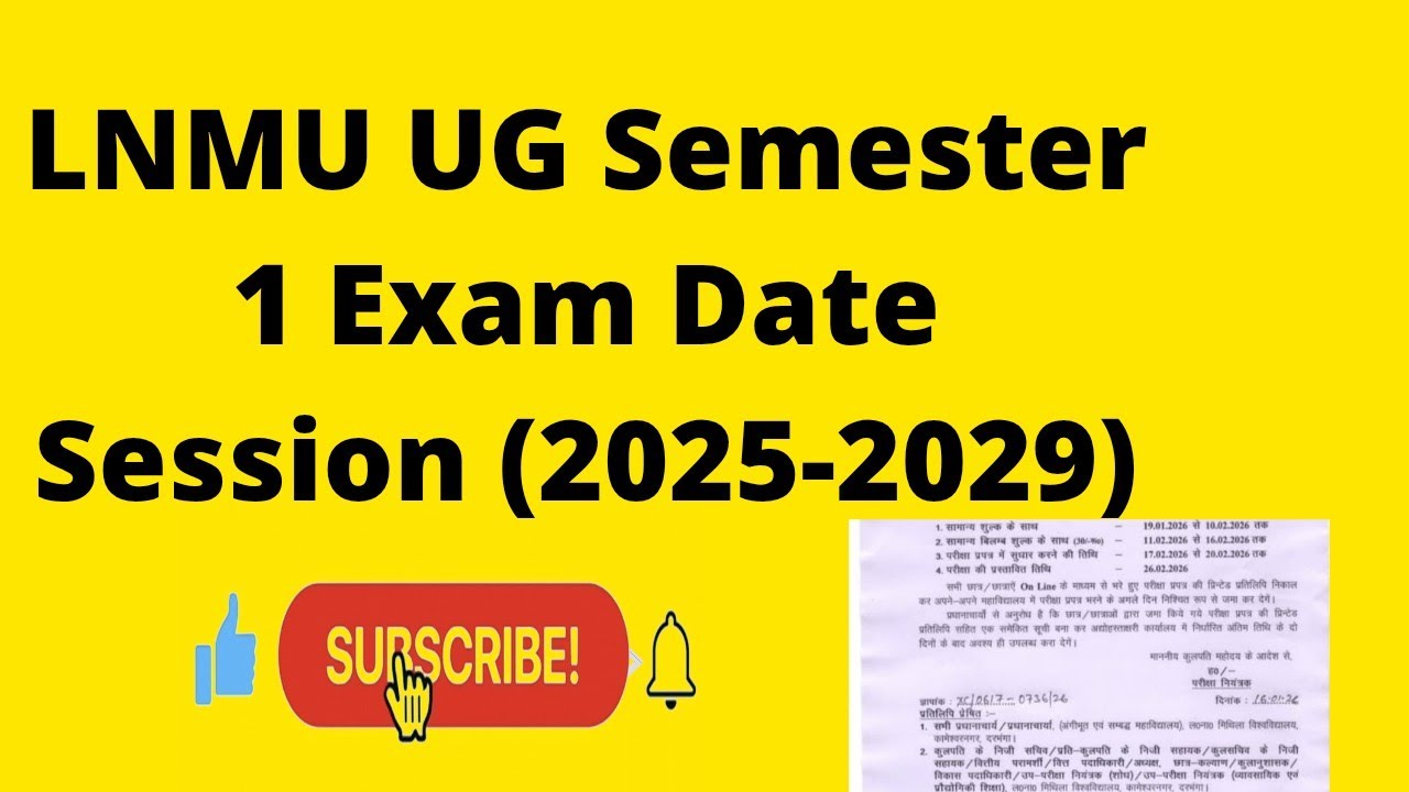 LNMU UG Semester 1 Exam Date Session (2025 - 2029) #lnmu #exam #shortvideo #shorts 
