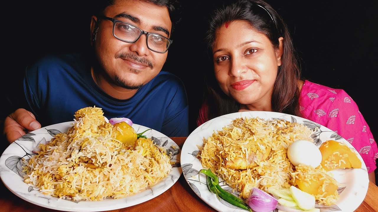 Big Bites - Chicken Biriyani Eating Show, Boiled Egg, Salad | Mukbang | Poulamieatingshow #food