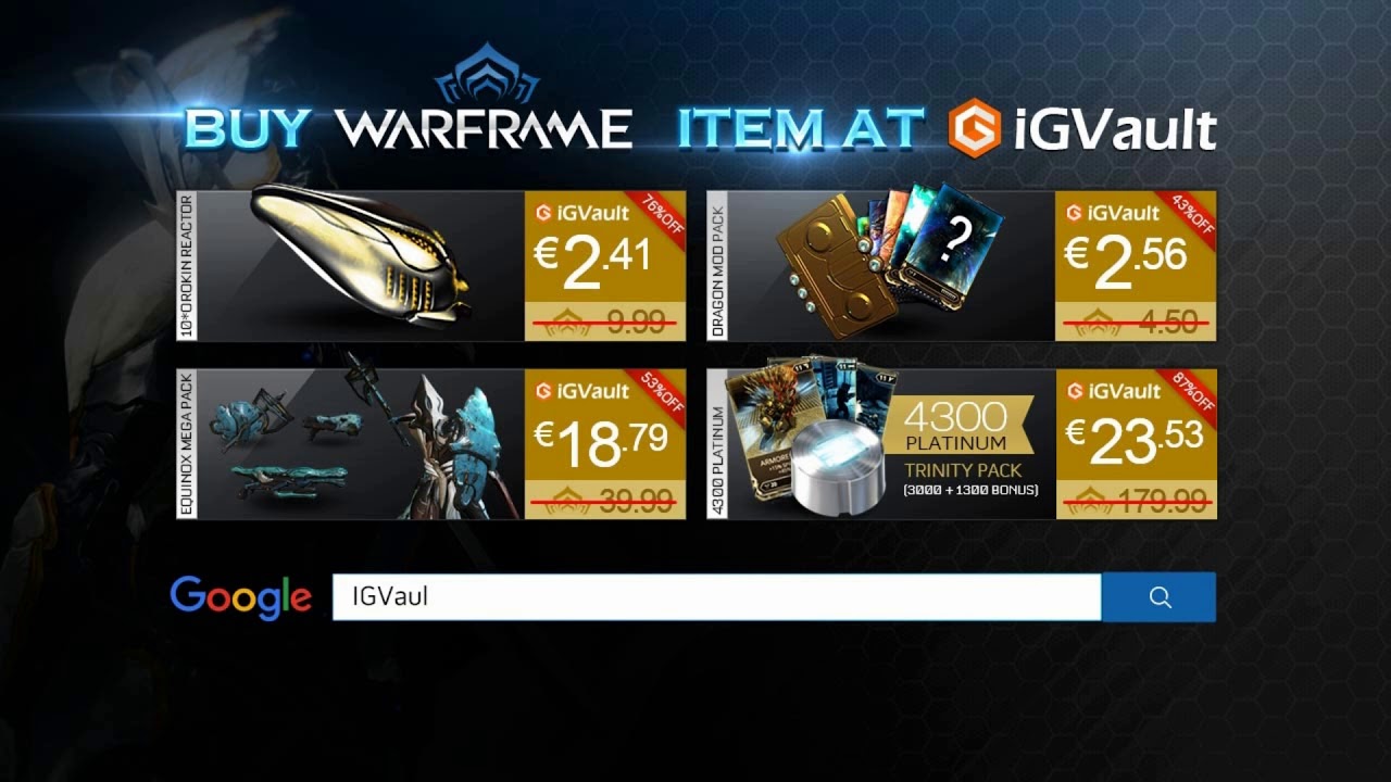 Buy warframe item at IGVault