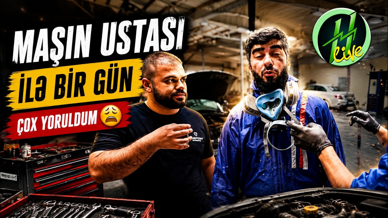Maşın Ustası İlə Bir Gün / Çox Yoruldum 😫 / Harun Memmedov