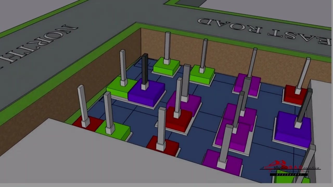 Step by step house building construction process in 3D