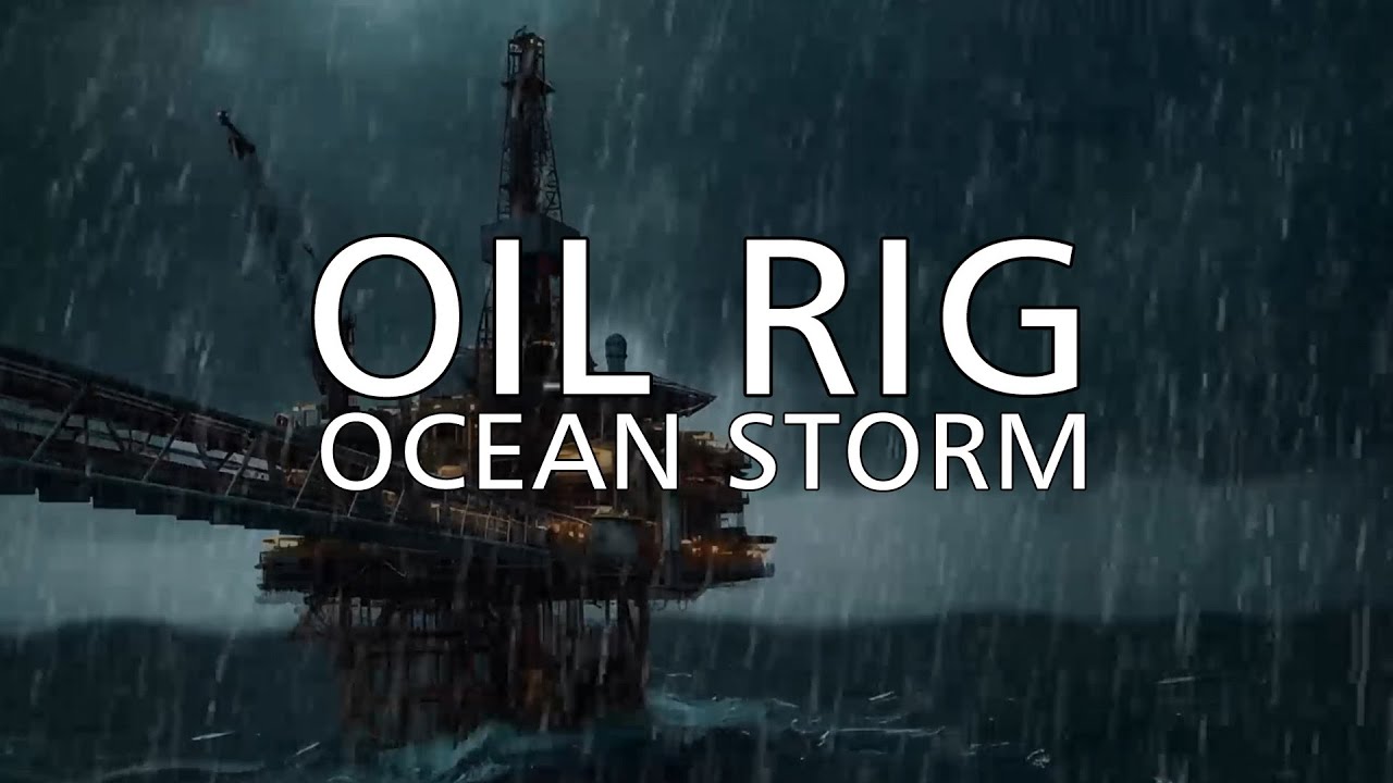 Oil Rig Ocean Storm 🌊 | Powerful Thunderstorm & Waves for Deep Sleep & Relaxation