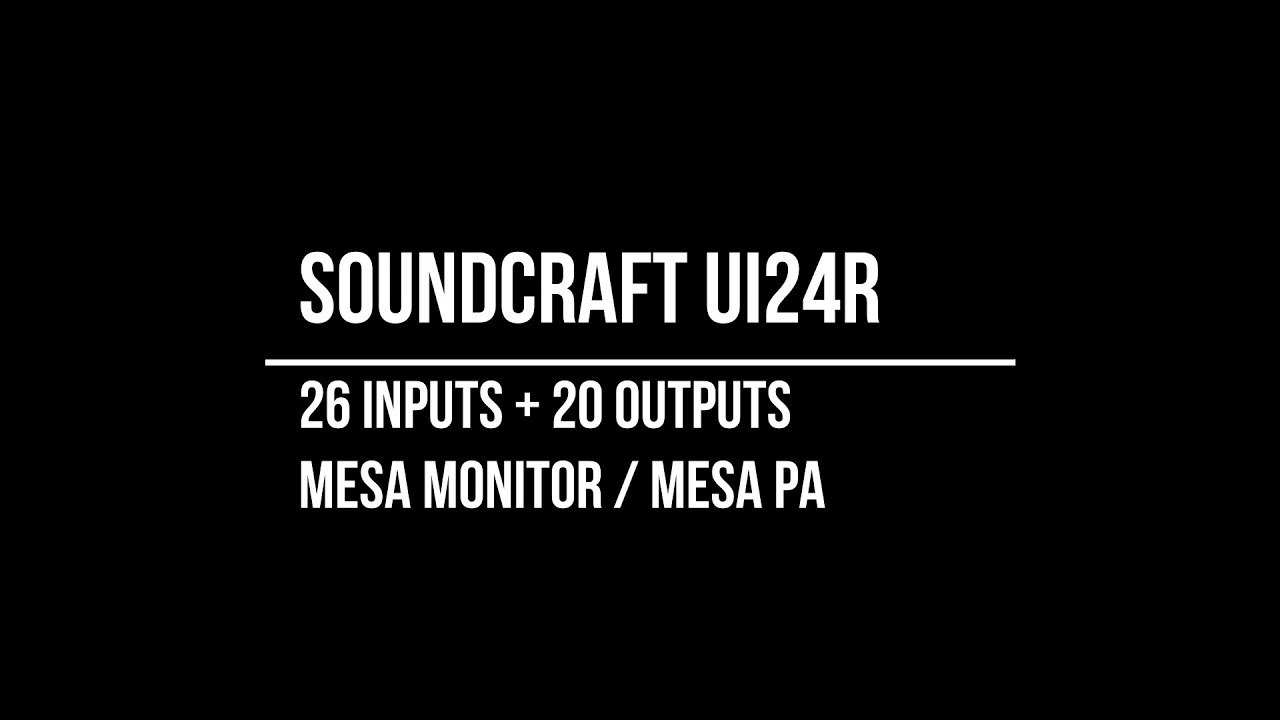 Soundcraft UI24R em cascata com 26 canais e 20 auxiliares operando como mesa de monitor e de PA