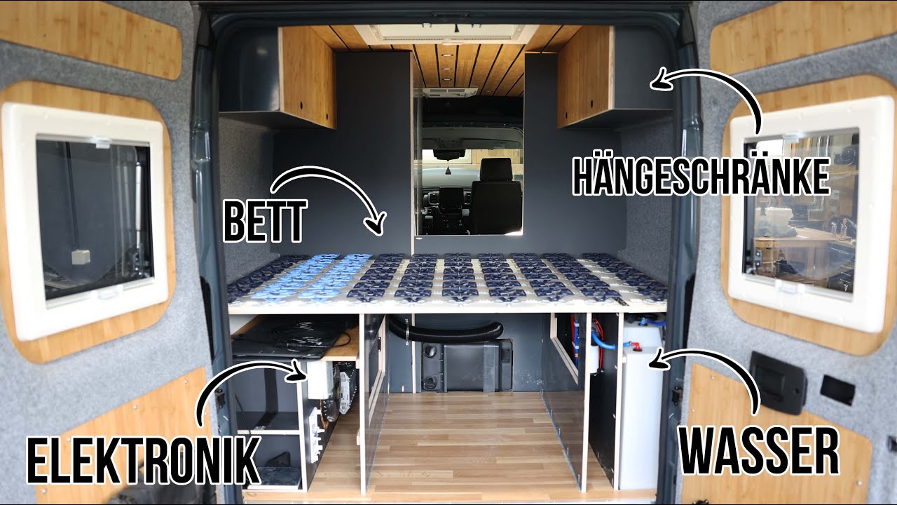 🚐 Riesen Fortschritte am Ducato Campervan! Heckgarage, Wasser, Elektrik, Bett, Hängeschränke 🤩