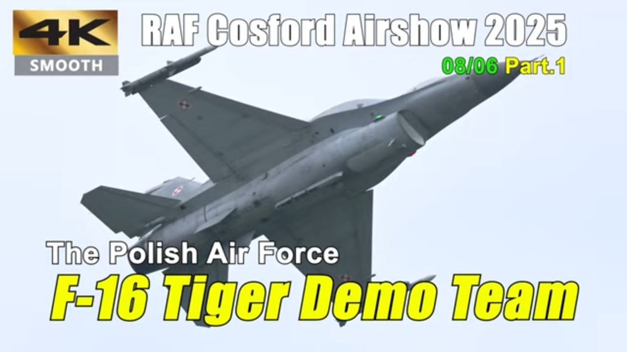 Tiger F-16 Strikes – Polish Air Force | Tiger F-16 Demo Team | RAF Cosford Airshow 8/6/2025 | Part.1