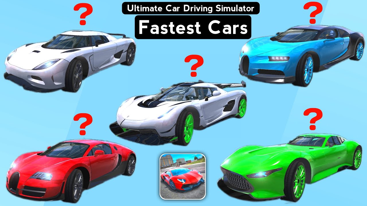 Top 5 Fastest Cars in Ultimate Car Driving Simulator 2021 - 5 Top Speed Cars - Android Gameplay