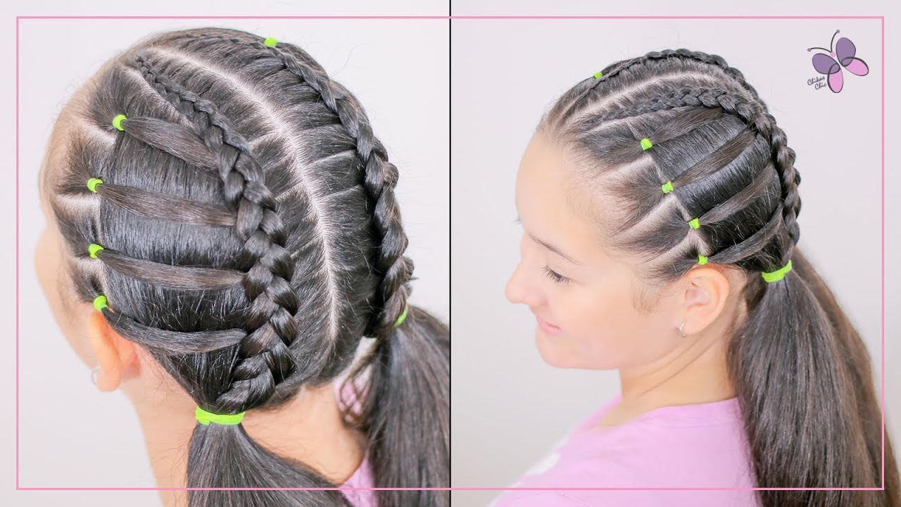 Peinado para Niñas de Regreso a Clase con Ligas y Trenzas