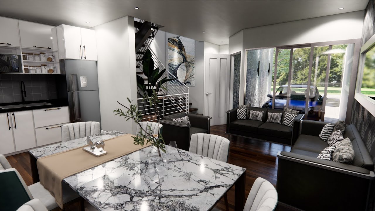 PLANO de CASA con DORMITORIO EN PLANTA BAJA de 6X12 ESCALERA CON TRAGA LUZ / LUXURY HOUSE 6X12