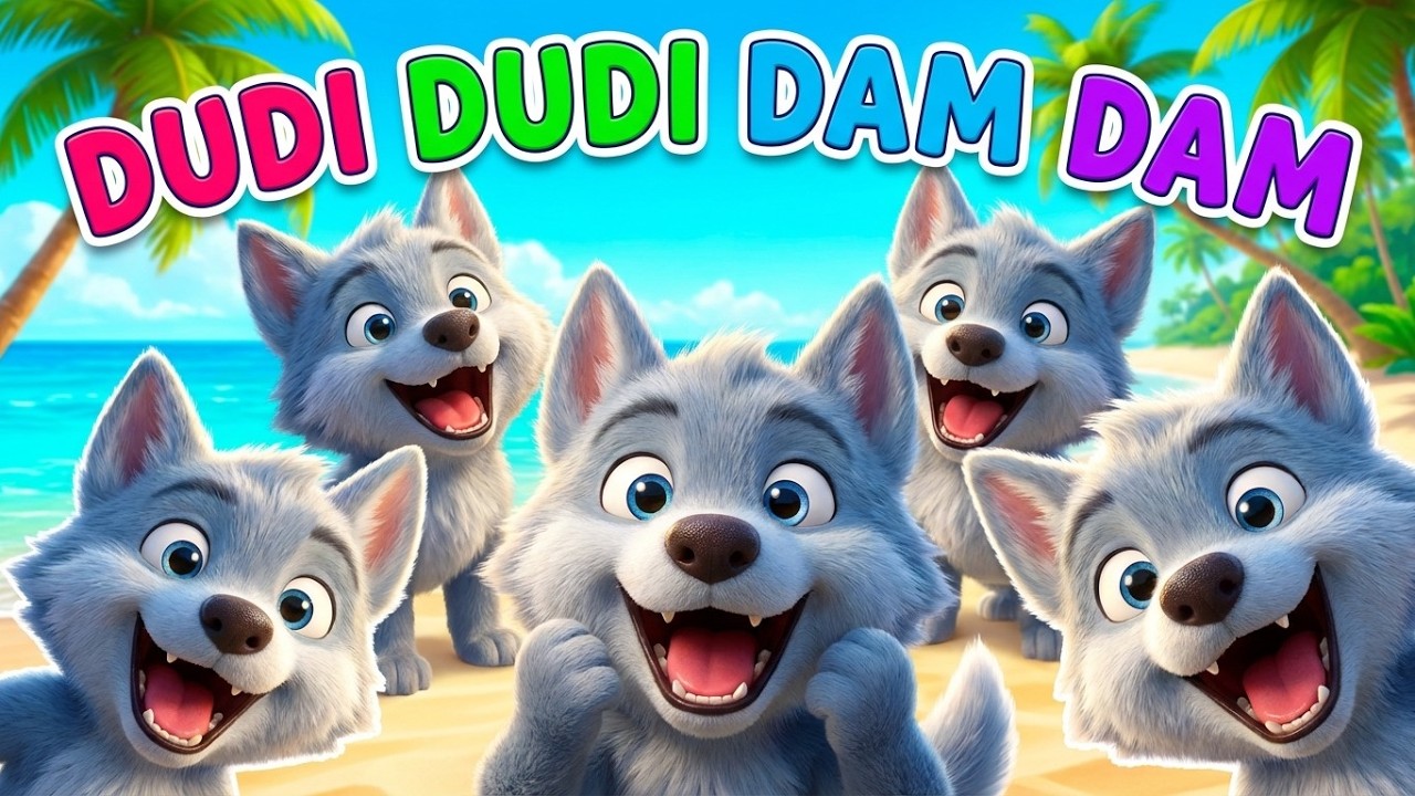 Dudi Dudi Dam Dam Dance 💃 💃 | Dodi Dodi Dum Dum Cutest Baby Wolf Dancing | Kids Rhymes