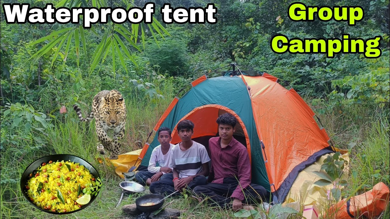 Deep Forest Group camping waterproof tent|| jungle camping and cooking video india| camping india 