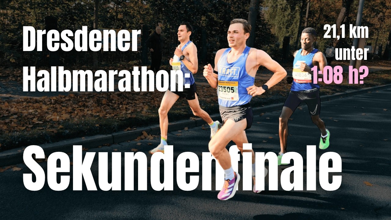 Kann ich mich im Zielsprint durchsetzten? 😱🏃🏼‍♂️‍➡️ Dresden Halbmarathon 2024 | race weekend vlog