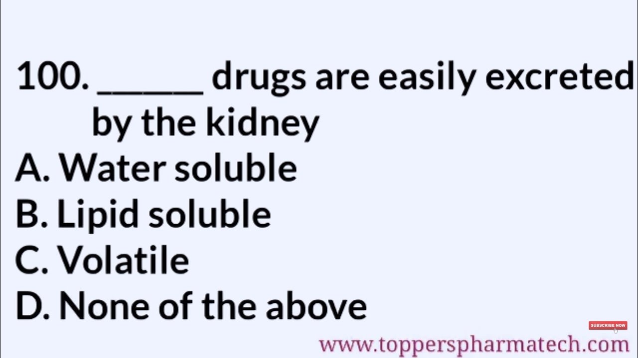 Biopharmaceutics MCQ - 1 || #PharmacistExam QuestionsPaper | DCO Exam | GPAT Exam | NIPER Exam