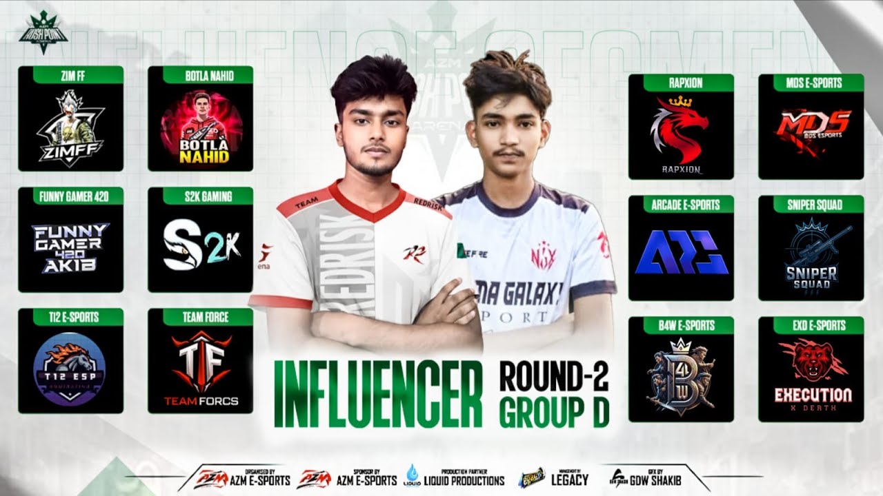 [🚨LIVE] AZM RUSH POINT ARENA || INFLUENCER R-2 G-D || ORGANIZED BY AZM E-SPORTS ||