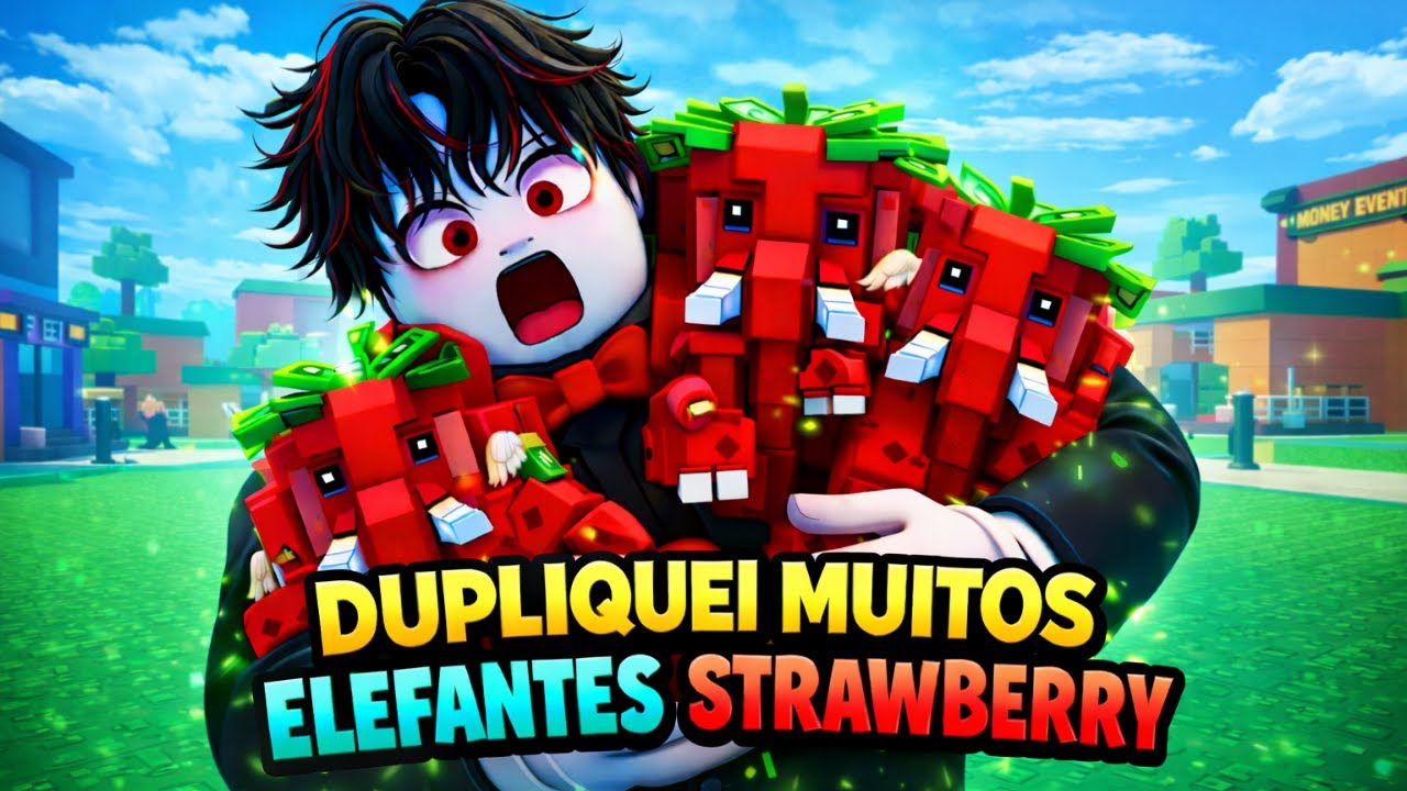 DUPLIQUEI MUITOS ELEFANTES STRAWBERRY NA ATM DO  FUJA DO TSUNAMI PARA BRAINROTS