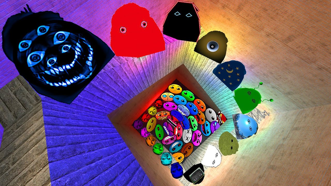 Angry Munci Family and Selene Family and Obunga Nextbot Lobotomy Dash Nextbots Chase me in Maze Gmod