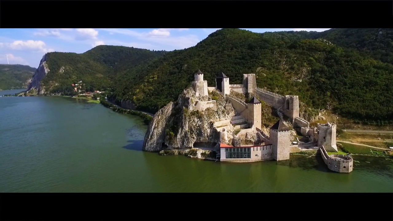 Golubac Fortress, Serbia. Aerial Footage