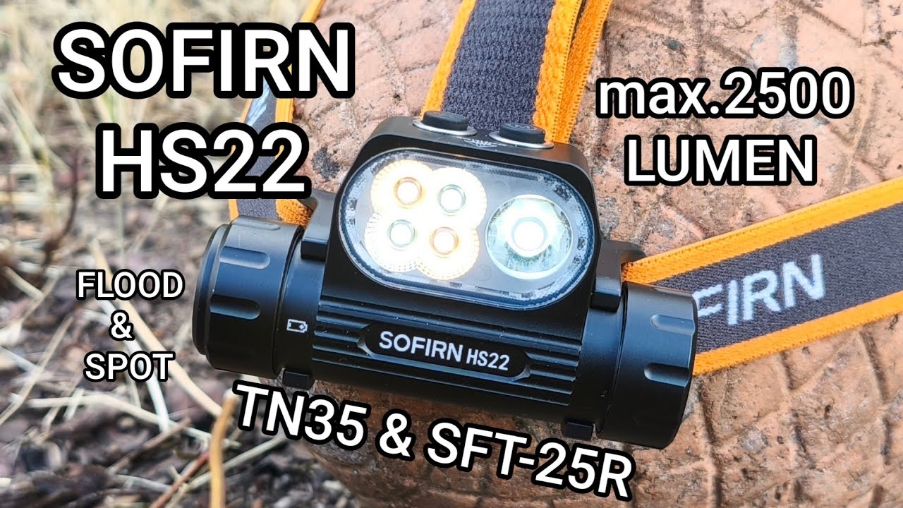 Sofirn HS22 Led Kopf,Stirn Taschenlampe 2500 Lumen SFT-25R Test Review Flashlight Beamshots keine 