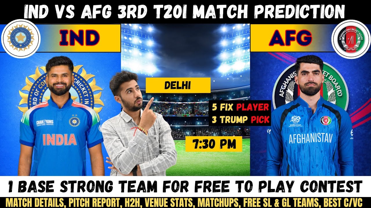 IND vs AFG Dream11 Prediction, India vs Afghanistan 3rd T20I Fantasy Team Analysis #indvsafg