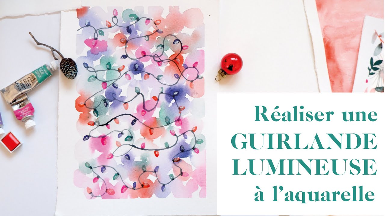 Lumières de Noël à l'aquarelle