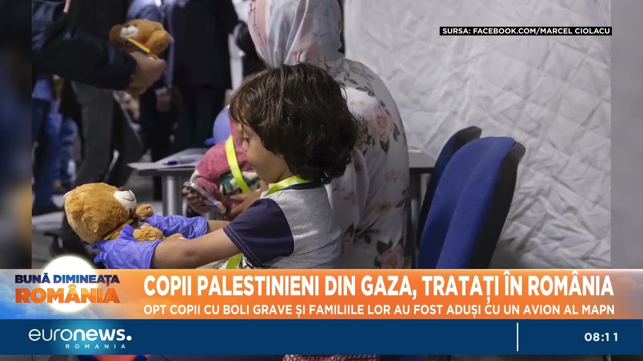 Opt copii grav bolnavi din Fâșia Gaza, aduși la noi în țară pentru tratament