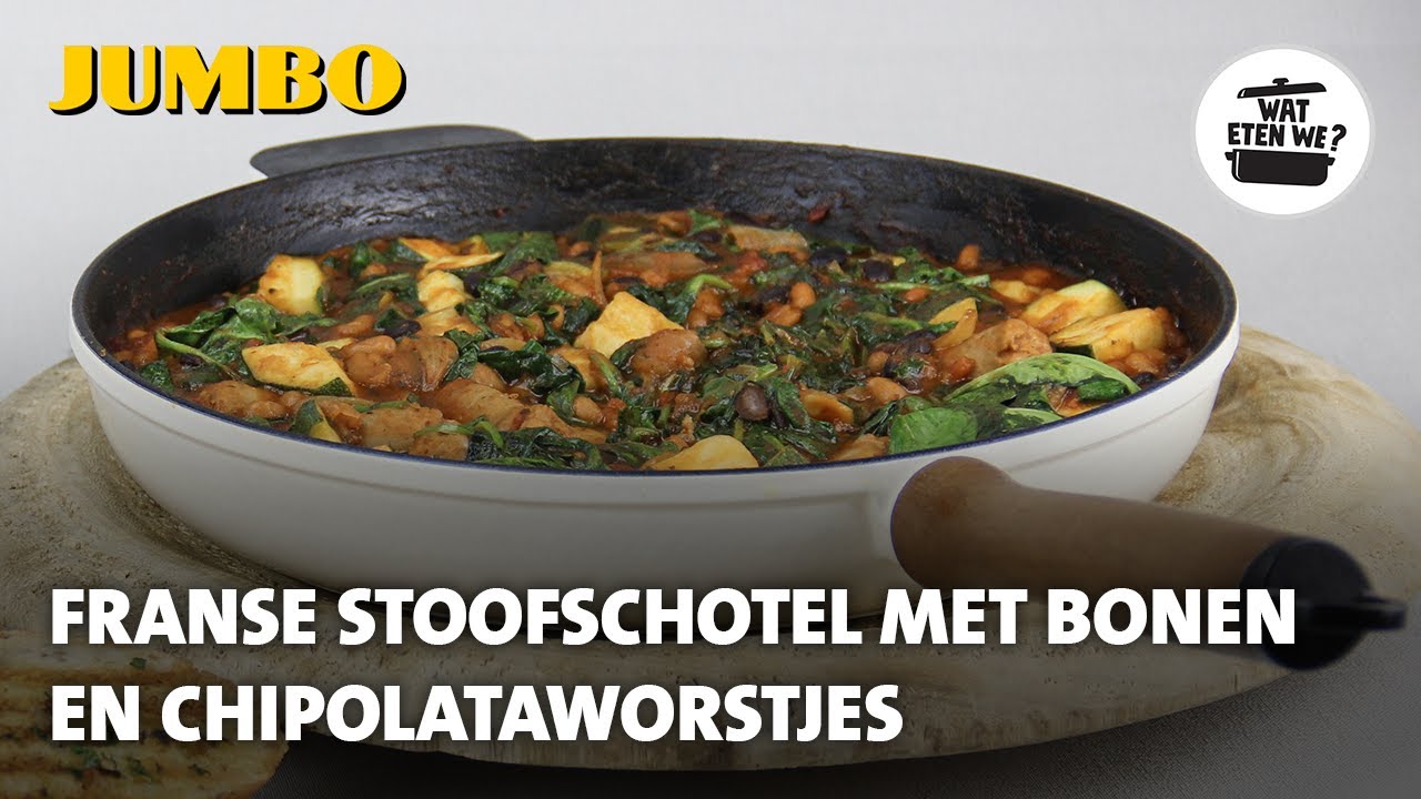 Wat eten we? Franse stoofschotel met bonen en chipolataworstjes