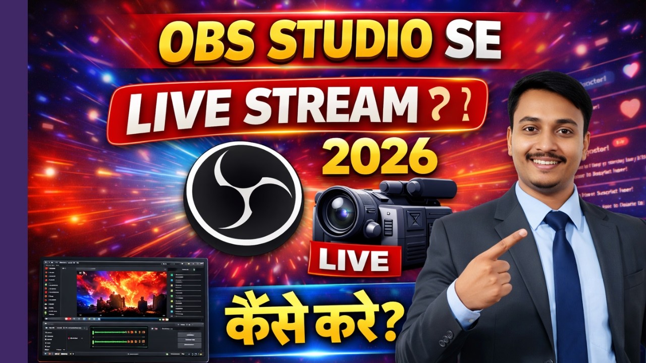 Obs Studio Se Live Stream Kaise Kare || How To Live Stream Youtube On Laptop New Method In 2026