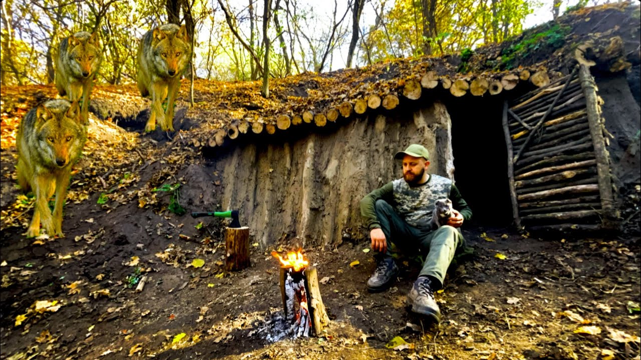 Building a Bushcraft Log Shelter for Survival in the Woods, Wild Life Off The Grid