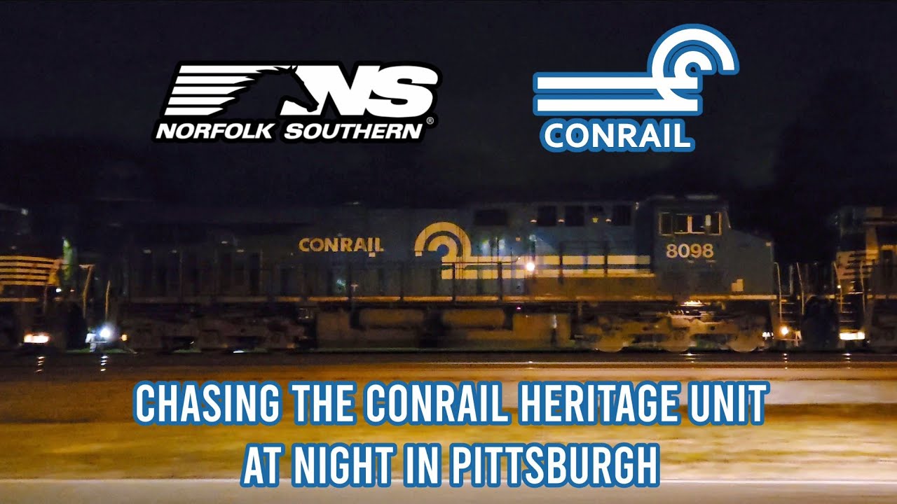 Chasing The Conrail Heritage Unit At Night In Pittsburgh
