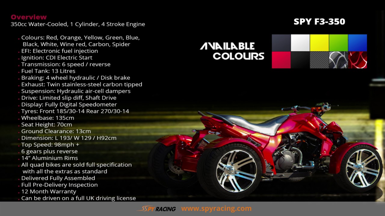 Spy Racing | Road Legal Quad Bikes | 250cc & 350cc