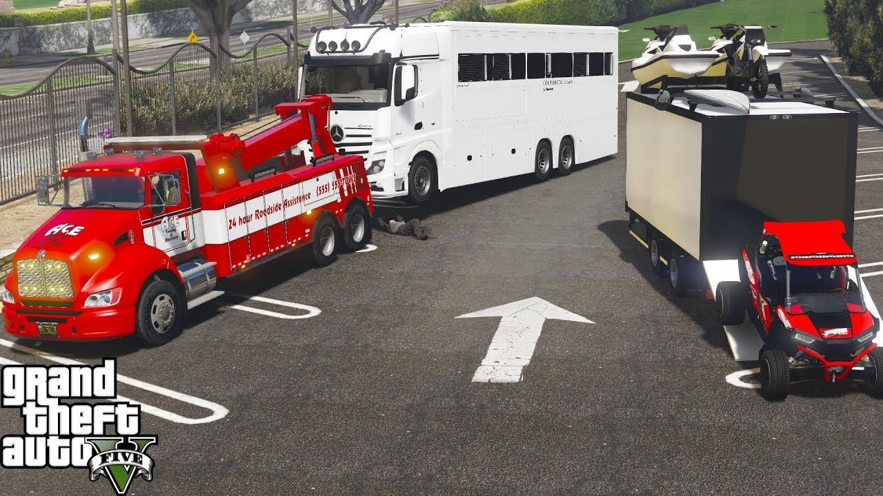 GTA 5 Real Life Mod #181 Repoing A Mercedes Benz Actros Motorhome With A Heavy Duty Tow Truck
