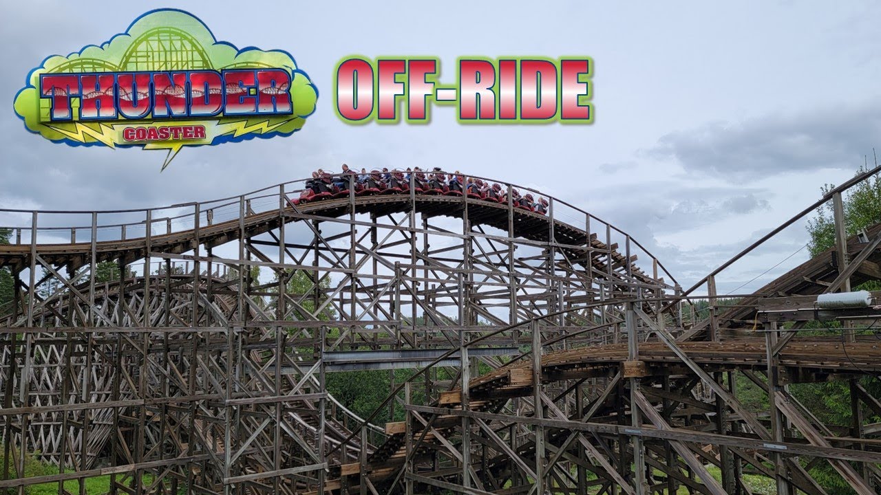 Thundercoaster Off-Ride Footage, TusenFryd Vekoma Wooden Roller Coaster | Non-Copyright