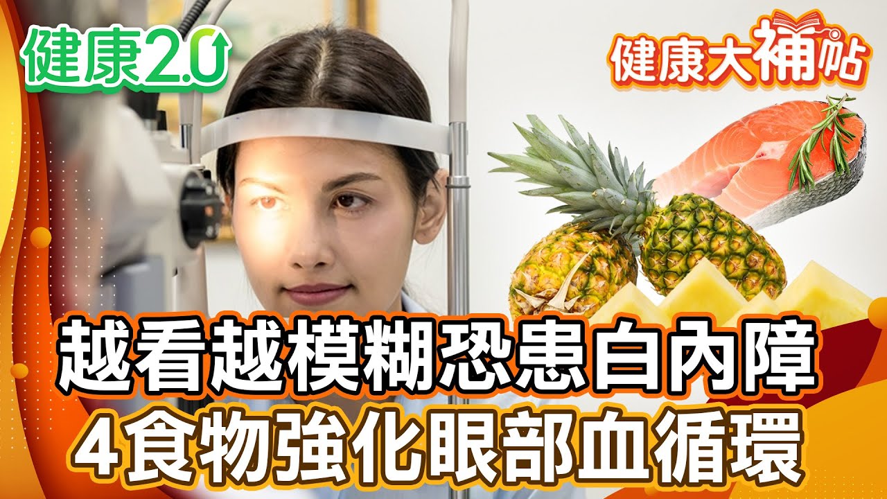 東西越看越模糊 小心白內障找上門！吃鳳梨可以預防白內障？鮭魚、藍莓強化眼部血循、抗氧化！正確護眼操這樣做！【#健康大補帖】健康2.0 #鄭凱云 #陳欣湄  #韋汝
