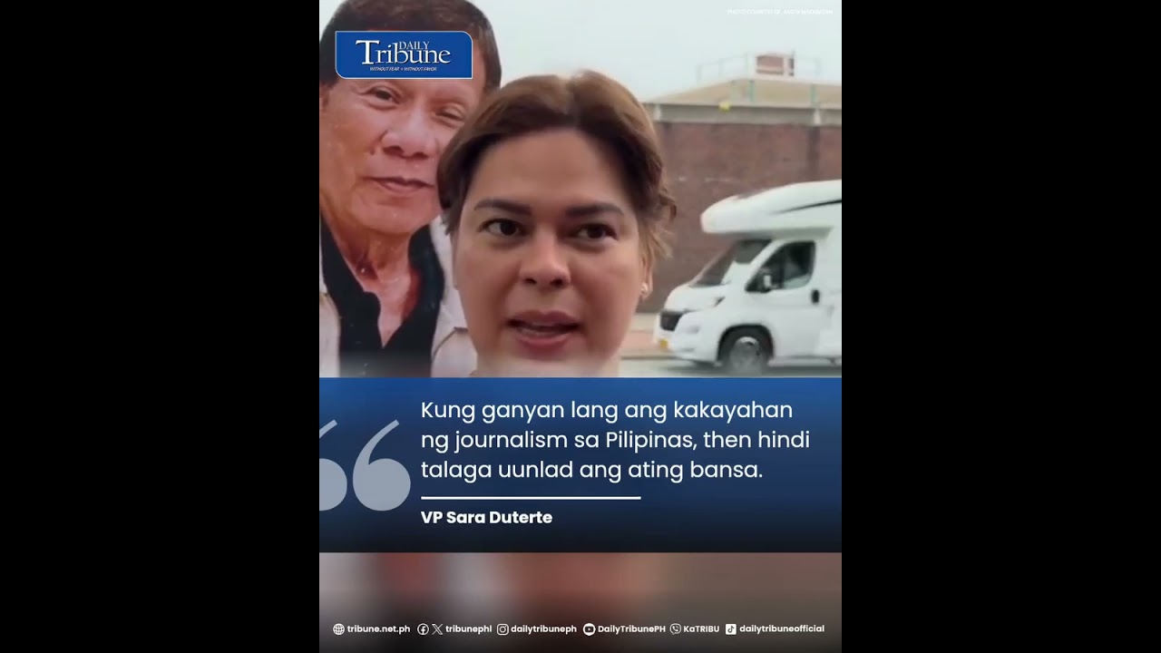 VP Duterte brushed off a claim that the media is trying to put her and the Dutertes in a bad light